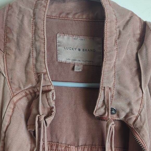 Utility Spring Anorak Jacket with Hoodie Size Small Blush Red - Picture 6 of 12